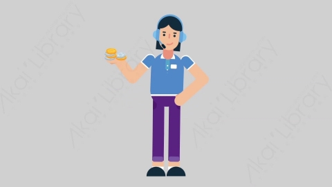 AE模板-WOMAN SUPPORT SERVICE 36 Offer女性接线员电话服务提供供应扁平人物职业角色