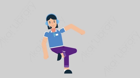 AE模板-WOMAN SUPPORT SERVICE 46 Relax 2女性接线员电话服务放松扁平人物职业角色