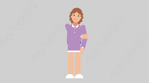 AE模板-WOMAN TEACHER 21 Handshake 1学校课堂女性教师老师握手扁平人物职业角色