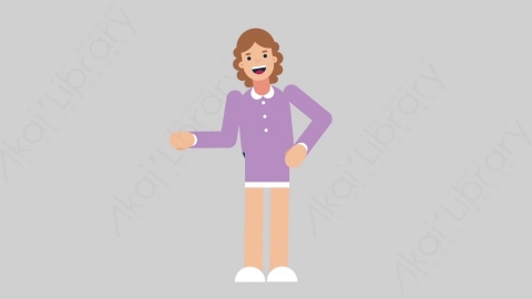 AE模板-WOMAN TEACHER 22 Handshake 2学校课堂女性教师老师握手扁平人物职业角色