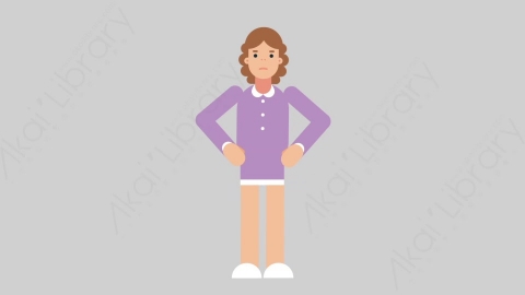 AE模板-WOMAN TEACHER 35 No学校课堂女性教师老师否认扁平人物职业角色