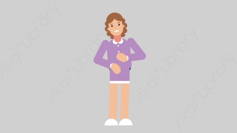 AE模板-WOMAN TEACHER 65 Stomach Pain学校课堂女性教师老师肚子痛胃痛扁平人物职业角色