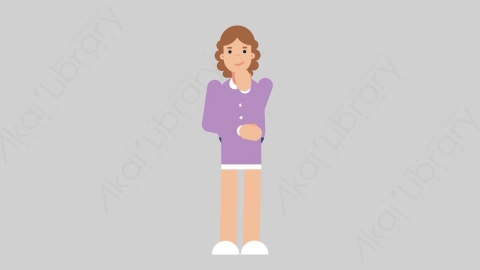 AE模板-WOMAN TEACHER 71 Thinking 2学校课堂女性教师老师思考考虑扁平人物职业角色