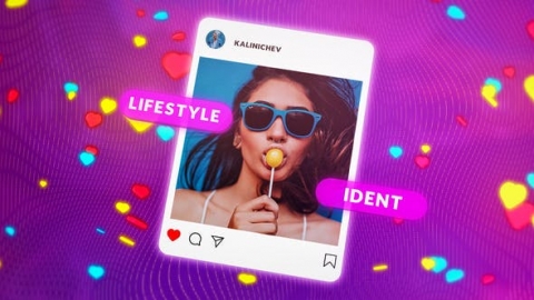 AE模板-Instagram社交媒体时尚多彩简约动态介绍图片展示