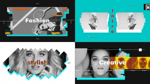 AE模板-节奏故障介绍时尚快速简约图片展示