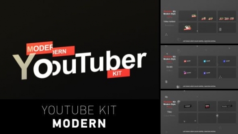 AE模板-YouTuber现代平面动态时尚简约字幕条人名条栏目包装
