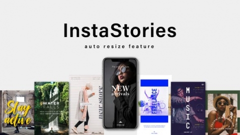 AE模板-Instagram商业故事时尚现代图片展示手机版式设计
