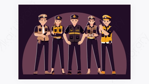 图片素材-警察卡通平面设计人物合集