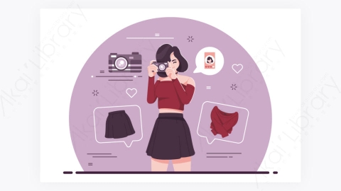 图片素材-拿着照相机的年轻逗人喜爱的女孩