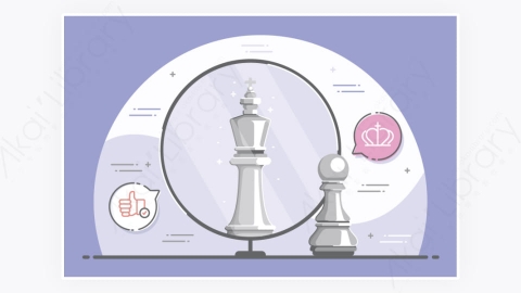 图片素材-国际象棋反射镜概念