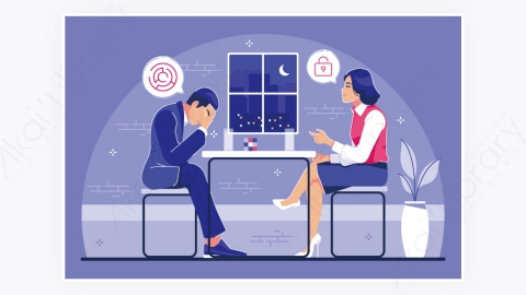 图片素材-心理学家疗法辅导图概念