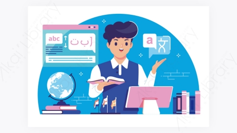 图片素材-语言翻译平面设计插图