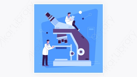 图片素材-平面设计科学概念显微镜