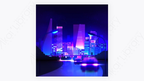 图片素材-科技未来派夜晚城市背景-11