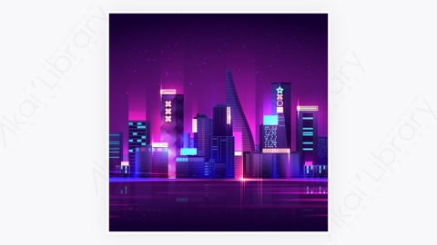 图片素材-科技未来派夜晚城市背景-19