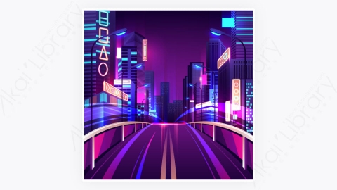 图片素材-科技未来派夜晚城市背景-20