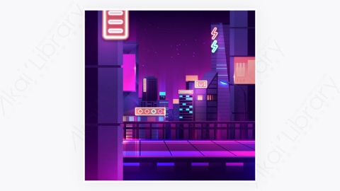 图片素材-科技未来派夜晚城市背景-21