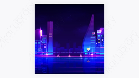 图片素材-科技未来派夜晚城市背景-23