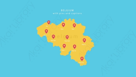 AE模板-MG扁平卡通地图坐标Belgium比利时