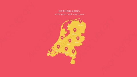 AE模板-MG扁平卡通地图坐标Netherlands荷兰