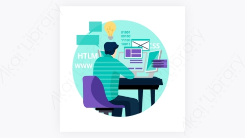 图片素材-卡通程序员语言编码程序设计