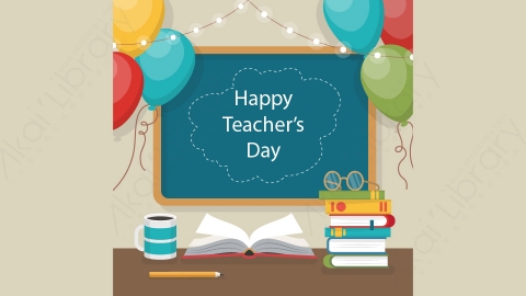 图片素材-可爱的世界教师日黑板