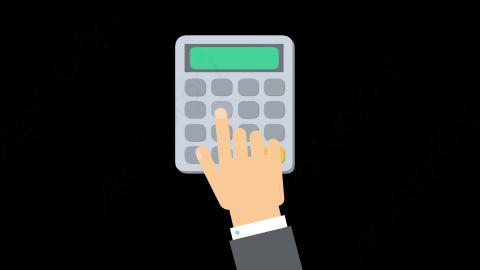 AE模板-MG扁平手势动画Hand_Calculator手按计算机