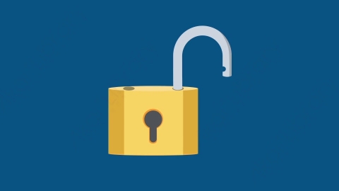 AE模板-MG扁平元素图标Lock_Open锁