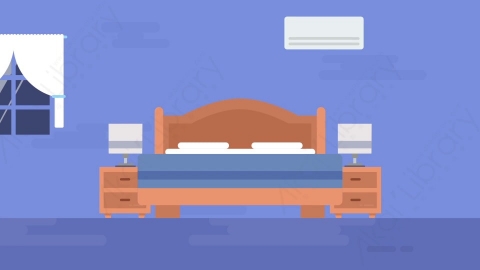 AE模板-MG扁平场景背景Bedroom卧室