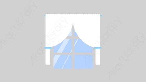 AE模板-MG扁平家具元素图标Curtains_Window_Morning窗户窗帘