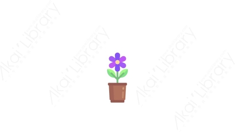 AE模板-MG扁平家具元素图标Flower盆栽花盆