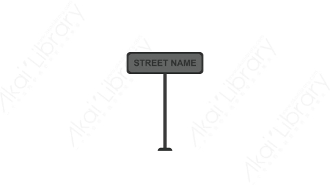 AE模板-MG扁平城市元素图标Street_Name路名牌
