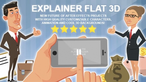 AE模板-MG扁平卡通角色场景图标元素解说工具包Explainer_Flat_3D