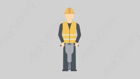 AE模板-MG扁平工人人物角色Worker_Jackhammer_01