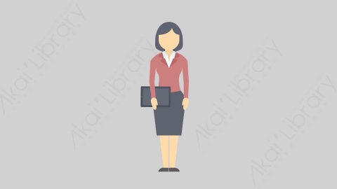 AE模板-MG扁平办公商务人物角色Businesswoman_Team