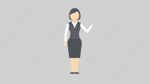 AE模板-MG扁平办公商务人物角色Woman_Idea