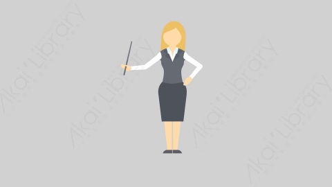 AE模板-MG扁平办公商务人物角色Woman_Presentation