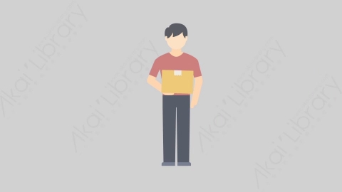 AE模板-MG扁平物流配送人物角色Man_Delivery