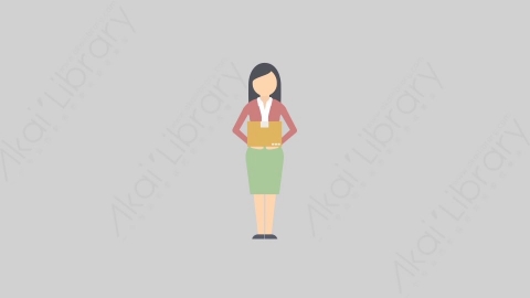 AE模板-MG扁平物流配送人物角色Woman_Box_02