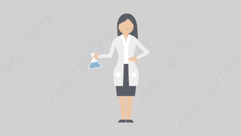 AE模板-MG扁平仓库管理人物角色Laboratory_Woman