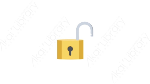 AE模板-MG扁平教育元素图标Lock_Open锁