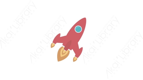 AE模板-MG扁平教育元素图标Rocket火箭
