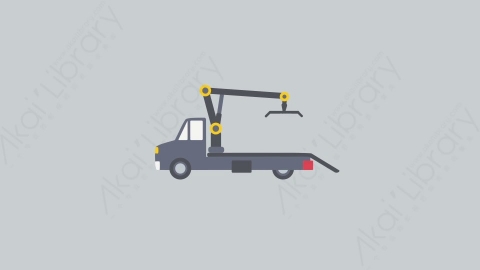 AE模板-MG扁平交通工具元素图标Tow_Truck吊车