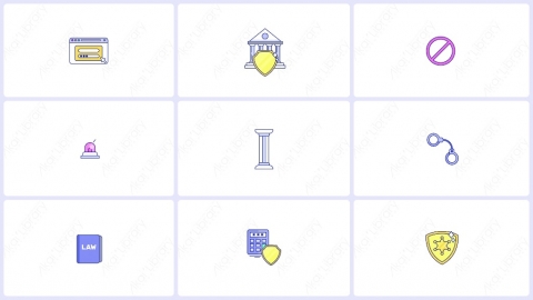AE模板-MG扁平安全元素图标包Security科技网络元素