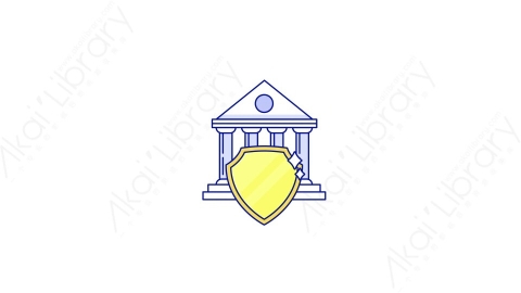 AE模板-MG扁平安全元素图标Bank_Security银行盾牌安全