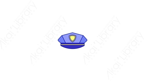 AE模板-MG扁平安全元素图标Police_Hat警帽