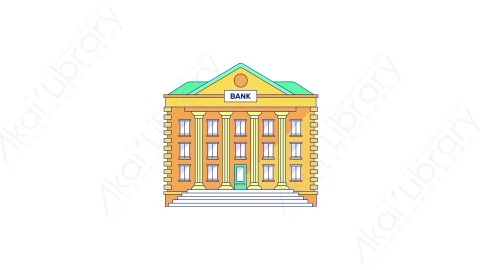 AE模板-MG扁平城市元素图标Bank银行