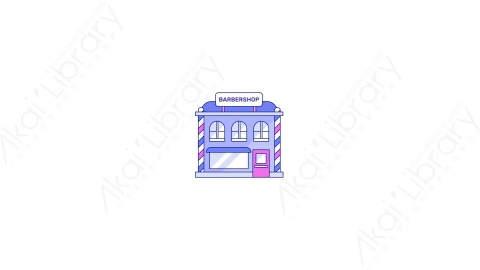 AE模板-MG扁平城市元素图标Barbershop商店