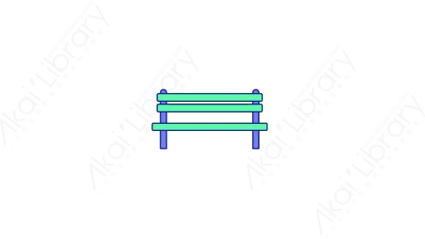 AE模板-MG扁平城市元素图标Bench_2公园长椅
