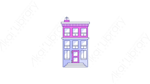 AE模板-MG扁平城市元素图标House_1房屋